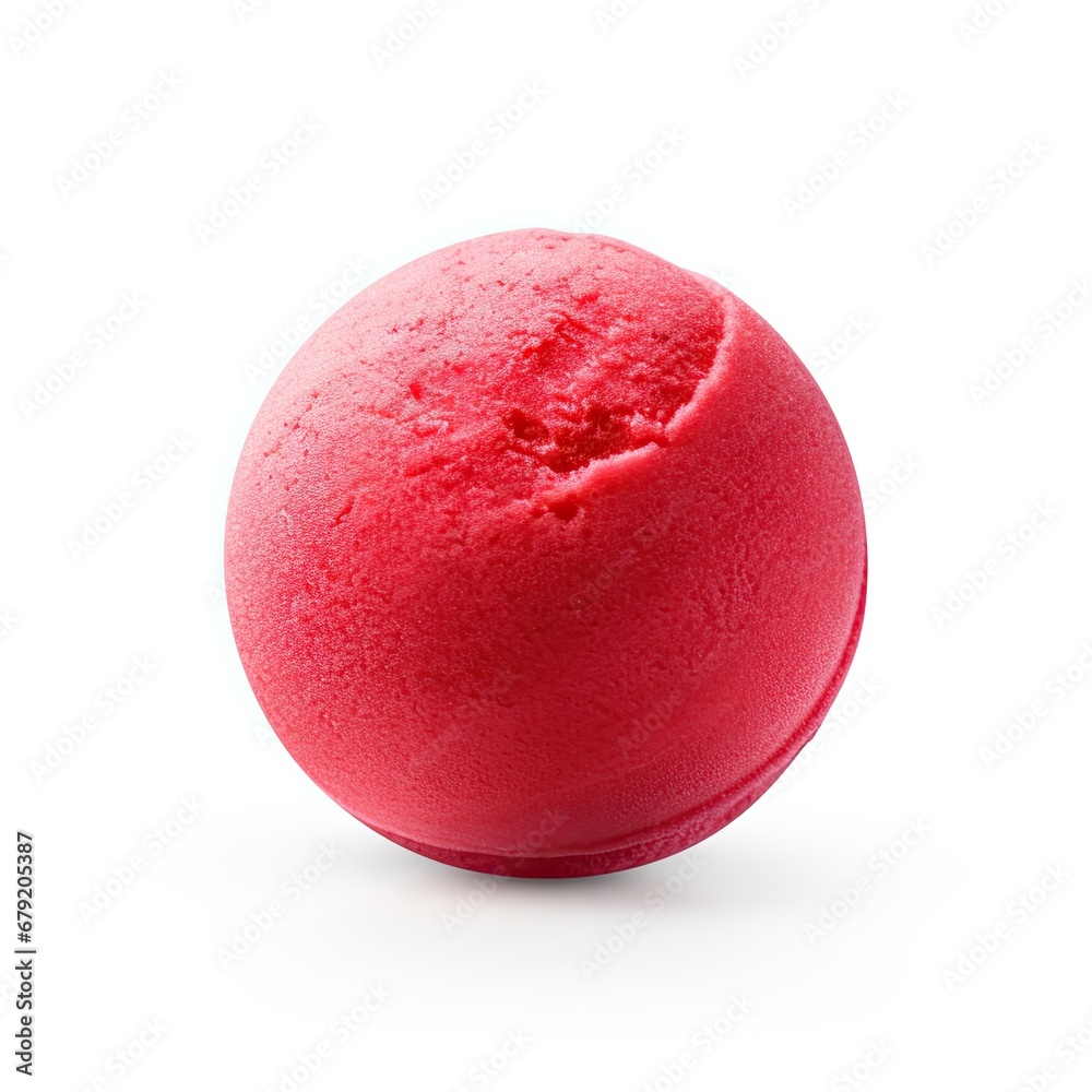 Red Ice Cream Ball isolated on white background Red Ice Cream Ball isolated on white background