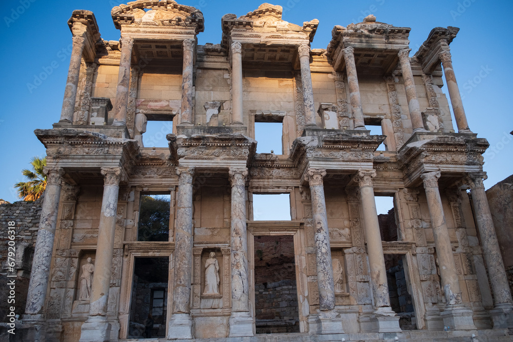 Celsus Library in ancient city Ephesus, Anatolia in Selcuk, Turkey. . High quality photo