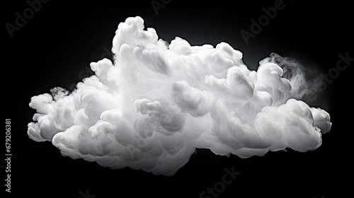 White Clouds on a Black Background isolated on white background