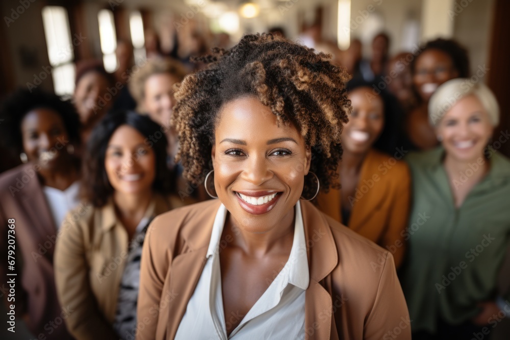 Obraz premium Diverse group of women leaders Demonstrate strength, determination, and determination to overcome obstacles.