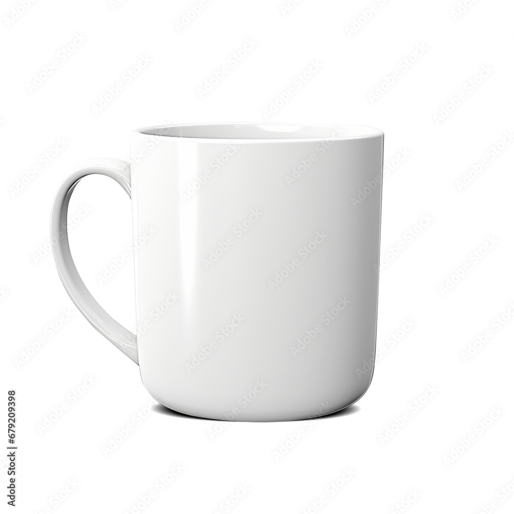 White cup isolated on transparent background, ai technology White cup isolated on transparent background, ai technology