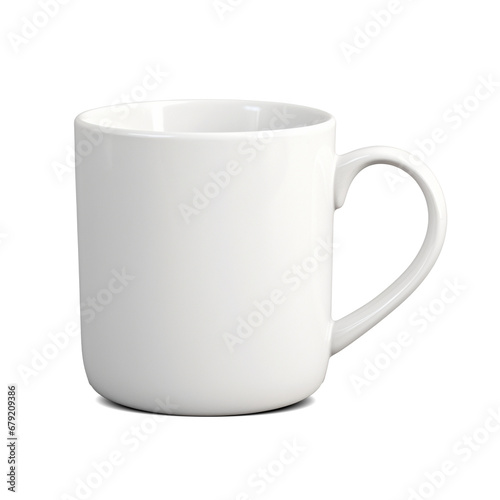 White cup isolated on transparent background, ai technology