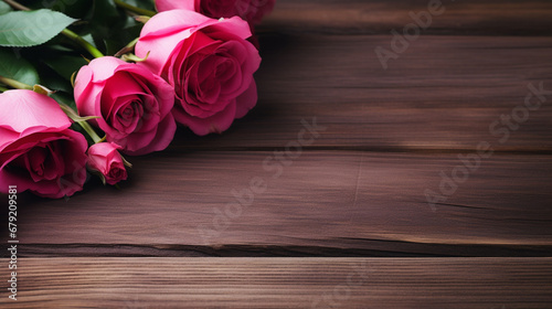 roses set on a wooden floor..