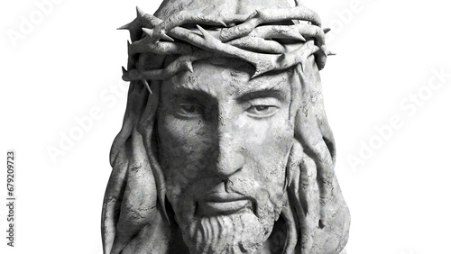 Multi-Purpose Modern 3D Jesus Christ Portrait Plaster Sculpture