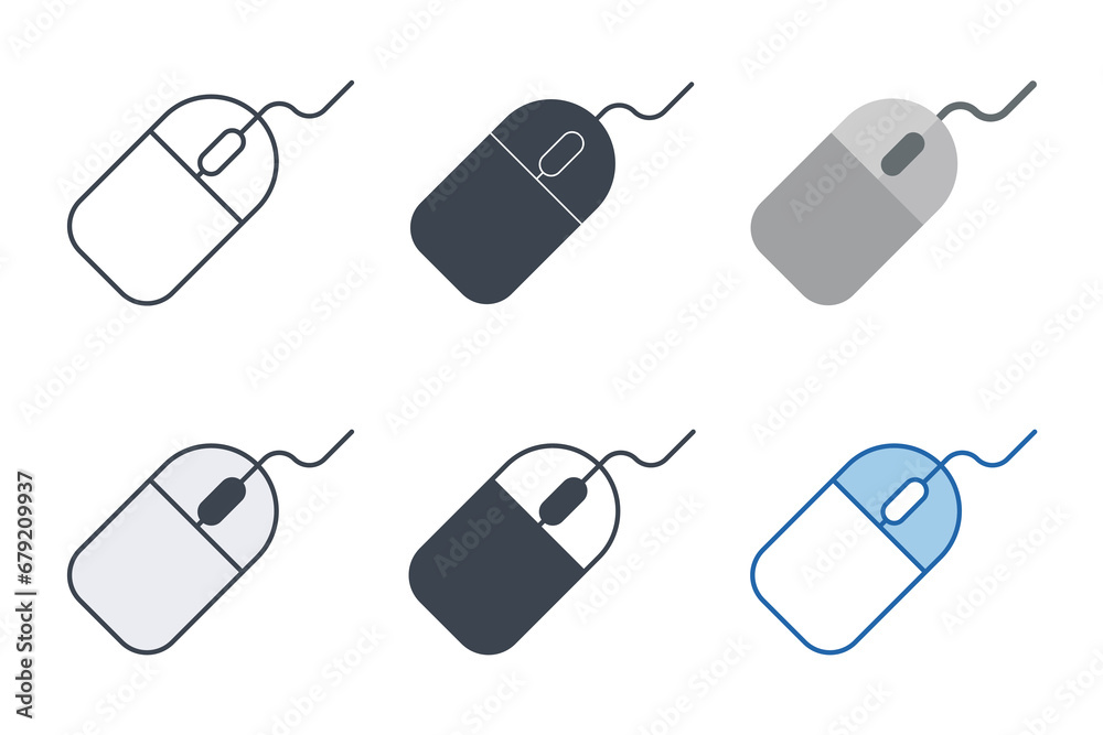 Computer Mouse icon collection with different styles. Mouse icon symbol vector illustration isolated on white background Computer Mouse icon collection with different styles. Mouse icon symbol vector illustration isolated on white background