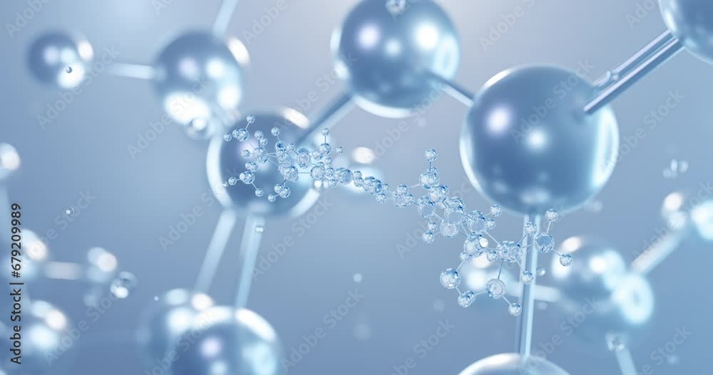 Astaxanthin, rotating 3D model of ketocarotenoid, seamless looped