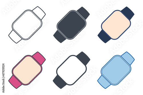 Smartwatch icon collection with different styles. Smartwatch icon symbol vector illustration isolated on white background
