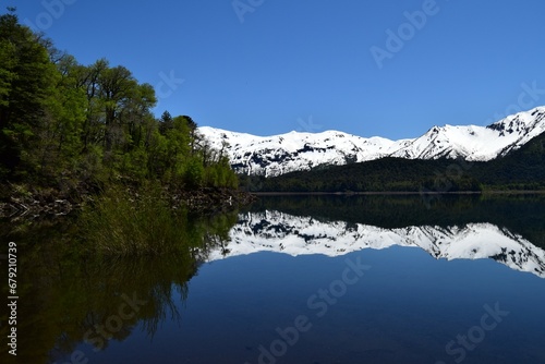 National Park Conguillio in Chile: a paradise of lagoons, araucarias, and volcanoes.

