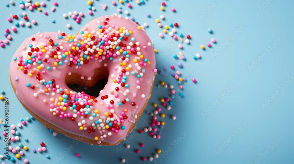 Heart shape donut background. Love, valentine's day background. Heart shape donut background. Love, valentine's day background.