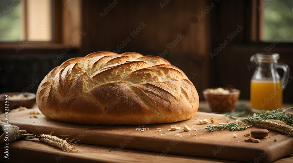 bread made from scratch on a wooden board