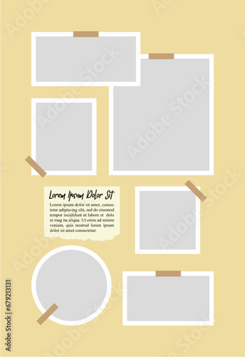 Pictures or photos frame collage and digital photo wall template