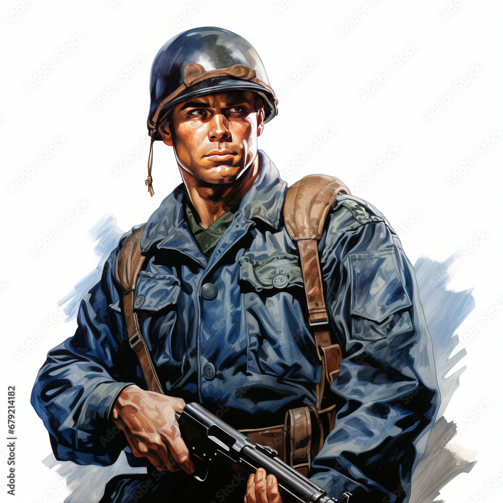 Naklejka premium Soldier ready for war