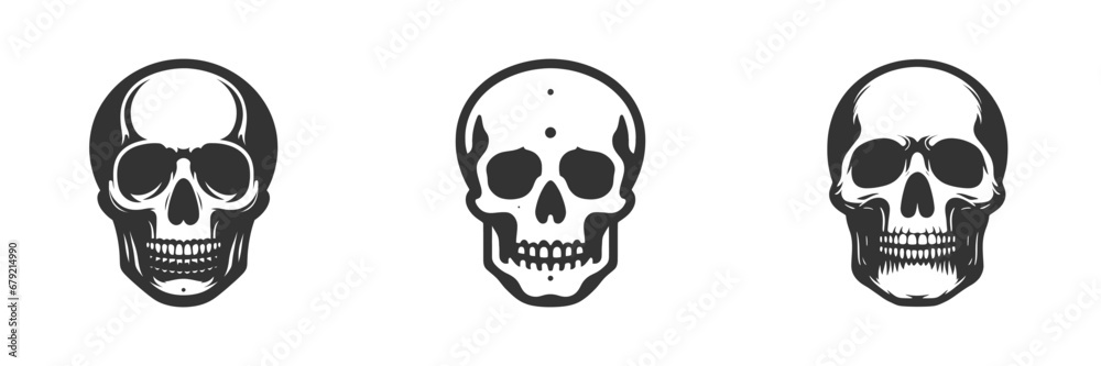 Skull silhouette set. Vector illustration Skull silhouette set. Vector illustration
