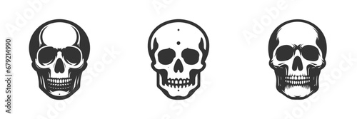 Skull silhouette set. Vector illustration