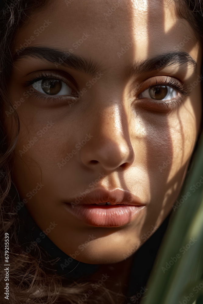 Arab woman with very beautiful eyes, closed portrait, ai generative Arab woman with very beautiful eyes, closed portrait, ai generative