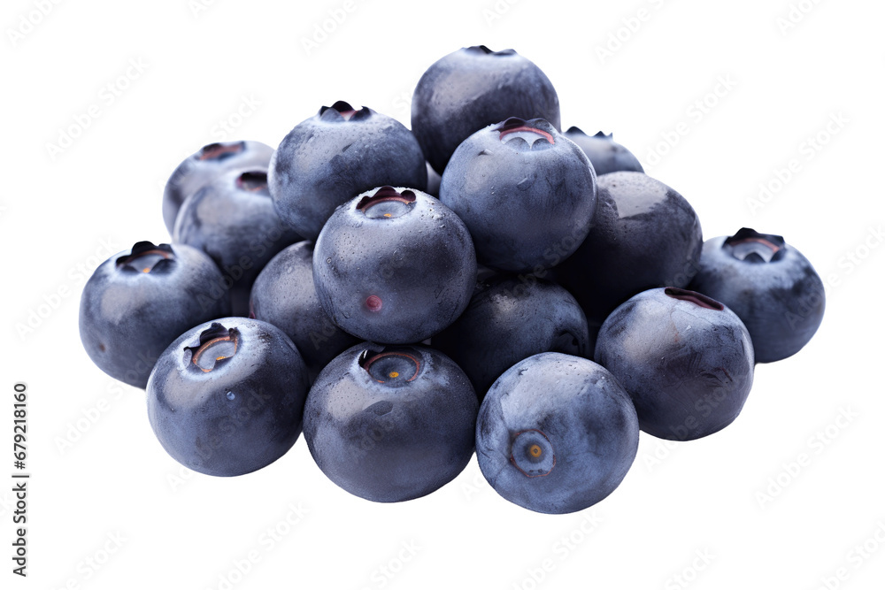 a collection of blueberries isolated on a transparent background, generative ai a collection of blueberries isolated on a transparent background, generative ai