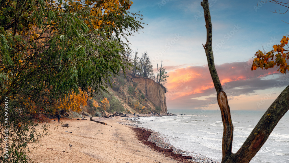 Obraz premium cliff in Gdynia Orłowo in autumn