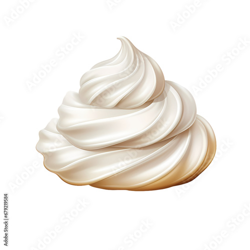 Meringue on transparent background, white background, isolated, icon material, vector illustration