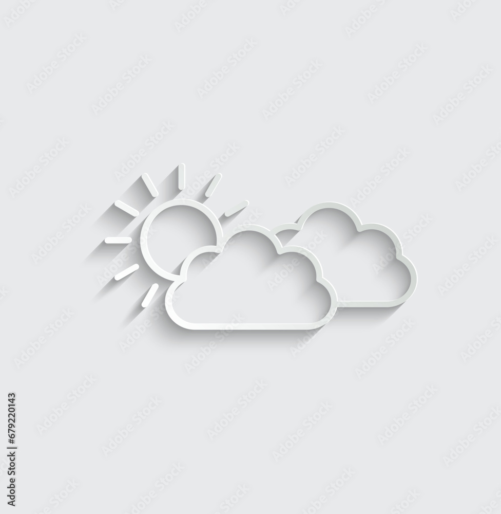 weather icon sun and cloud vector symbol weather icon sun and cloud vector symbol