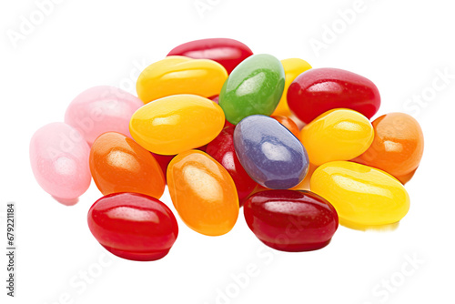 a collection of jelly beans isolated on a transparent background, generative ai photo