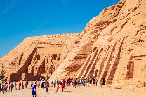 Abu Simbel, the Great Temple of Ramses II and the Small Temple of Queen Nefertari. photo