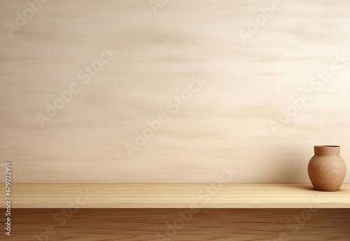 white jug on wooden background generating by AI technology