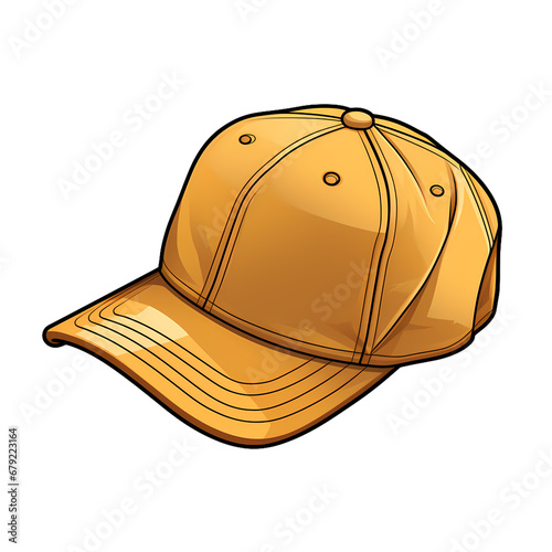 Golden cap on transparent background, white background, isolated, icon material, vector illustration