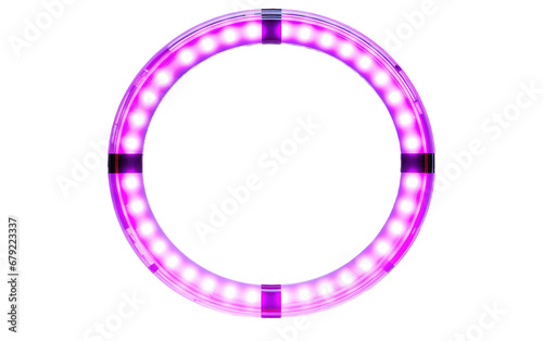 Shiny Stylish Circular Fluorescent Tube Isolated on Transparent Background PNG.