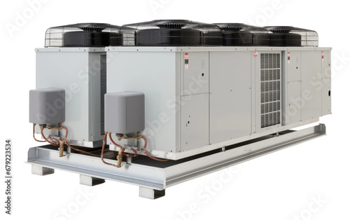 Well Defined New Commercial Rooftop HVAC Units Isolated on Transparent Background PNG. photo