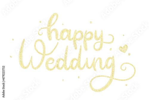 gold wedding lettering