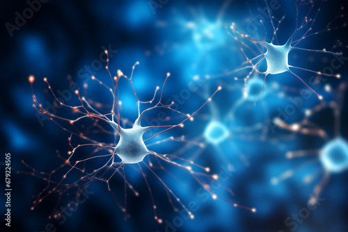 Conceptual illustration of neuron cells photo