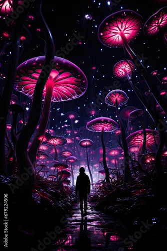 Mystical Meeting in the Mushroom Forest Generative AI