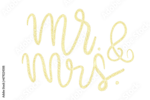 gold wedding lettering