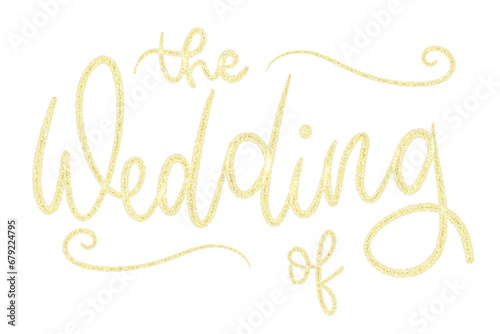 gold wedding lettering