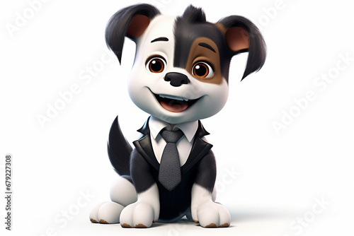3d character of a business dog
