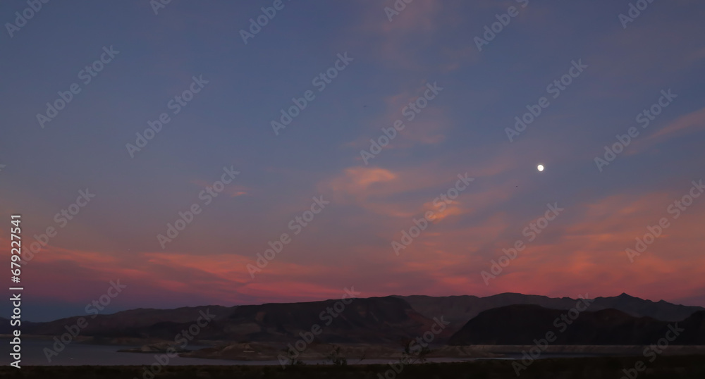 Sunset over Lake Mead National Recreation Area, Nevada