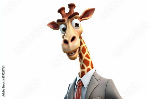 3d character of a business giraffe photo