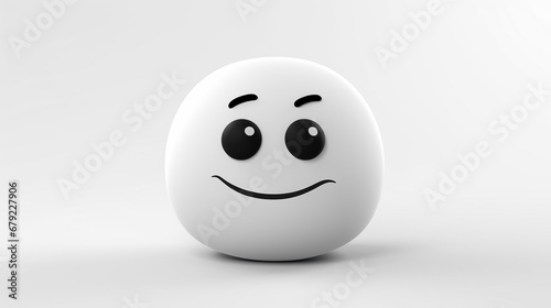 3D rendering white Cool emoji on white isolated background