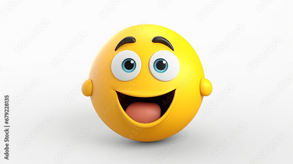 Fototapeta premium 3D rendering Dizzy emoji on white isolated background