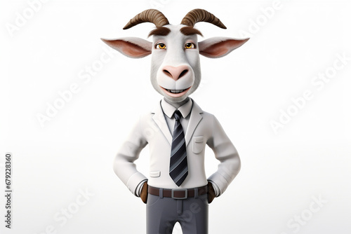 3d character of a business goat