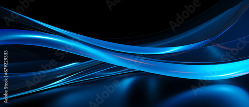 Blue glowing wavy line background. Abstract futuristic wallpaper technology sci fi concept.