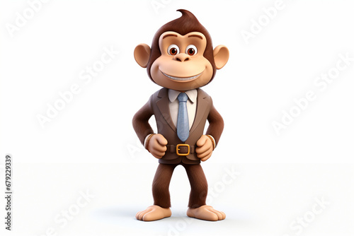 3d character of a business monkey