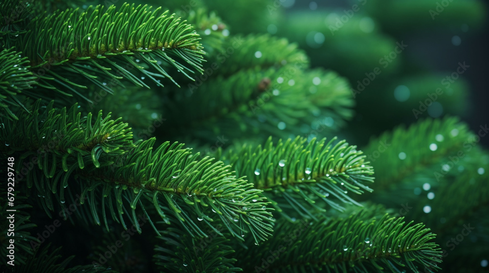 A background of fir branches