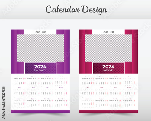 Creative unique wall calendar , Modern customizable calendar, Minimalist modern wall calendar design layout template.