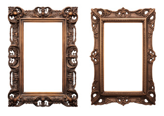 Set of old west intricate wooden frames - early 19th century to the early 20th century - premium pen tool cutout 