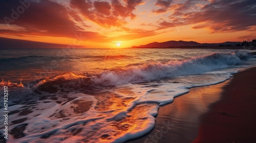 Beautiful sunset on the beach © cherezoff