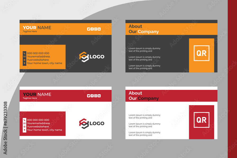 modern and clean professional business card template