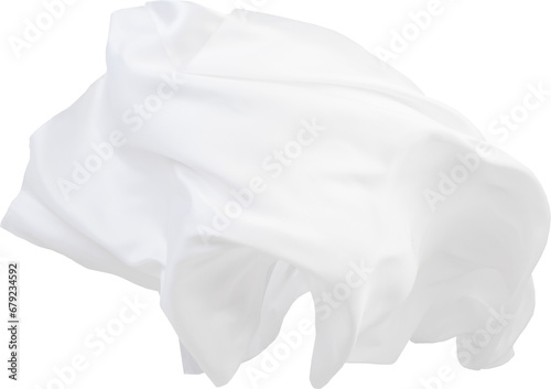white cream on white. white cotton fabric Isolated In White Transparent Background , White Falling Fabric isolated on white Background. Fabric PNG, Flaying Fabric PNG 