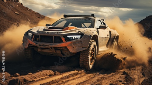 Race in sand desert competition racing challenge desert car drives off road