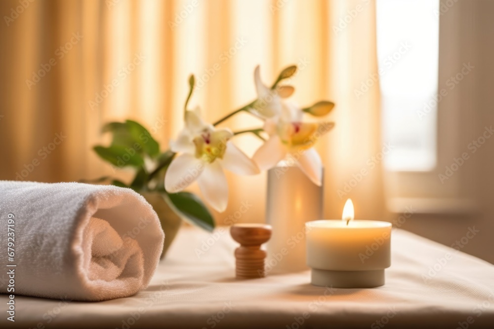 Treatment candle aromatherapy spa aroma beauty relaxation wellness flower therapy massage care